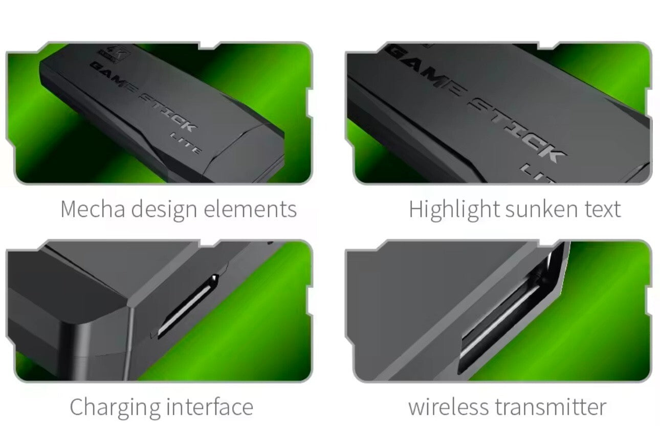 M8 Wireless Retro Game Console Stick, Retro Game Stick 4K HDMI Output Classic