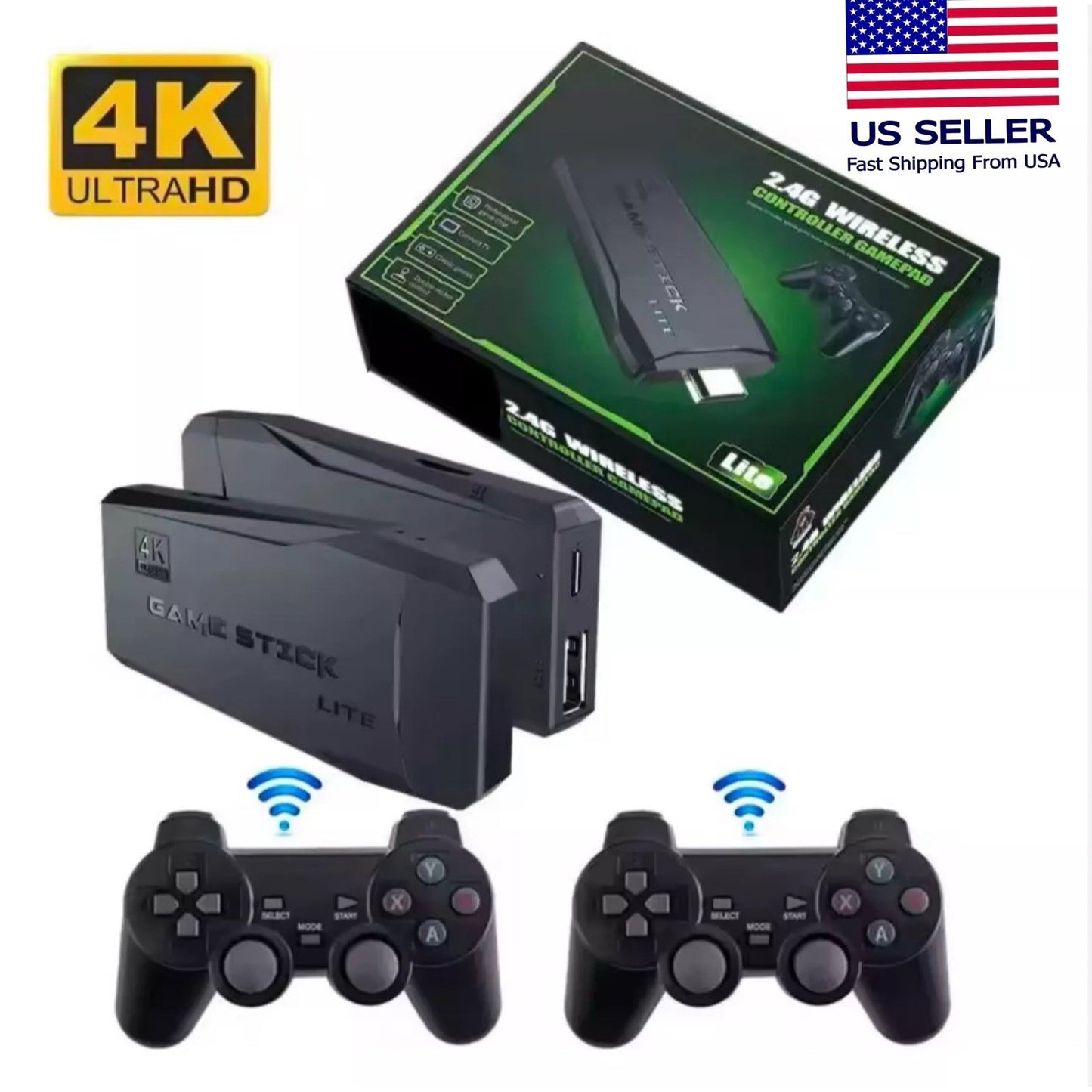 M8 Wireless Retro Game Console Stick, Retro Game Stick 4K HDMI Output Classic