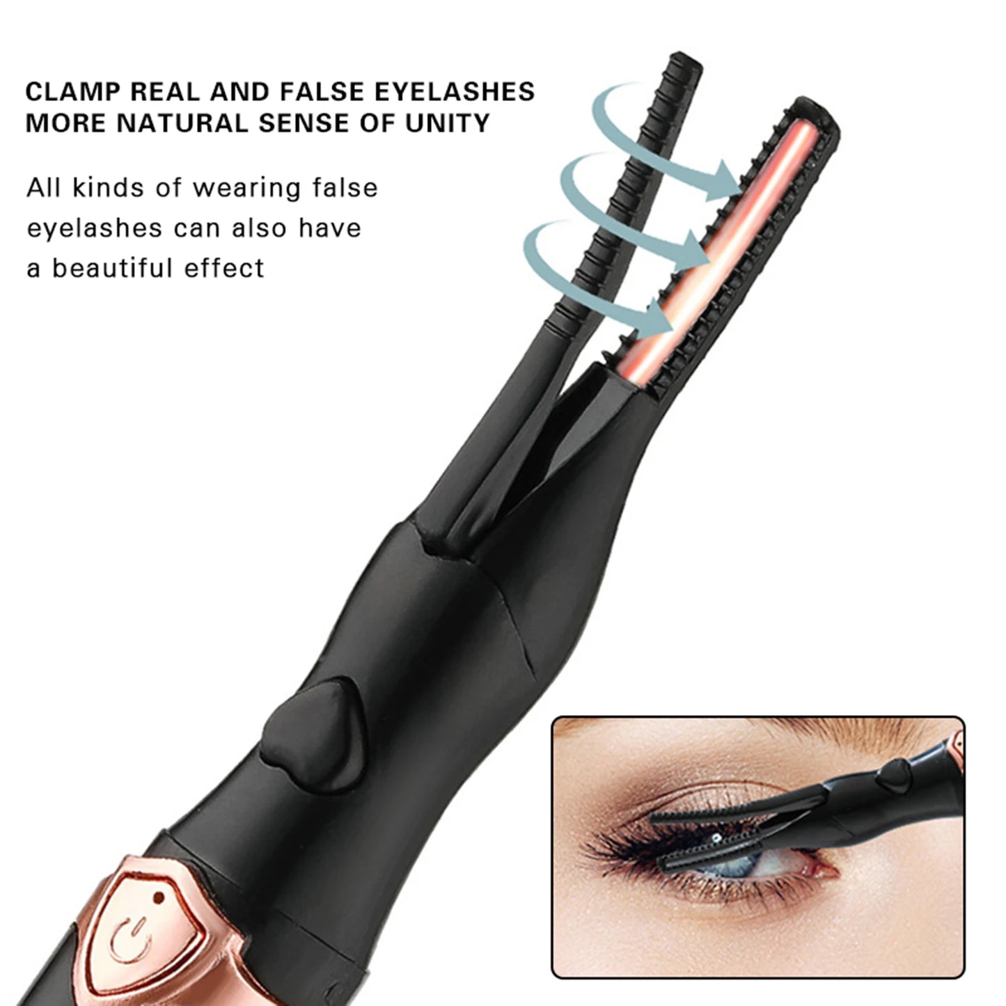 Heated Eyelash Curler for Women Mini USB Rechargeable Finalize Eyelash Tool for Makeup Natural Curling Eye Lashes