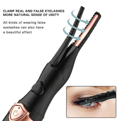 Heated Eyelash Curler for Women Mini USB Rechargeable Finalize Eyelash Tool for Makeup Natural Curling Eye Lashes