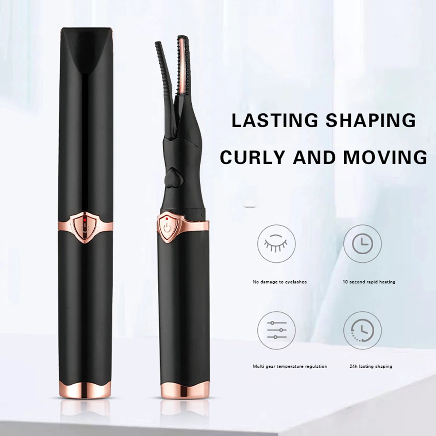 Heated Eyelash Curler for Women Mini USB Rechargeable Finalize Eyelash Tool for Makeup Natural Curling Eye Lashes