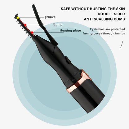 Heated Eyelash Curler for Women Mini USB Rechargeable Finalize Eyelash Tool for Makeup Natural Curling Eye Lashes