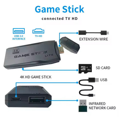 M8 Wireless Retro Game Console Stick, Retro Game Stick 4K HDMI Output Classic